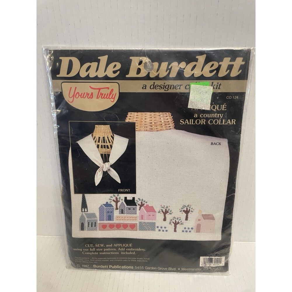 Vintage Dale Burdett Cross Embroidered Kit “Yours Truly” Sailor Collar